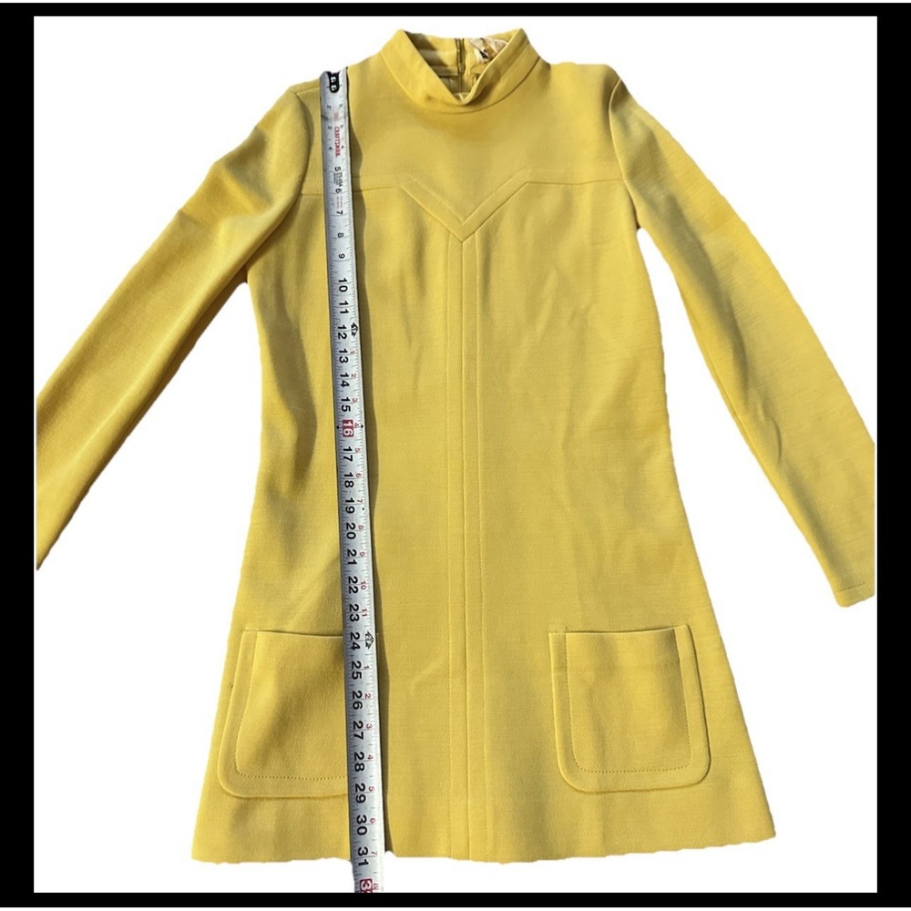 1970's Vintage Butte Knit Yellow Mustard‎ Dress Womens Size Small/Medium - Picture 12 of 12
